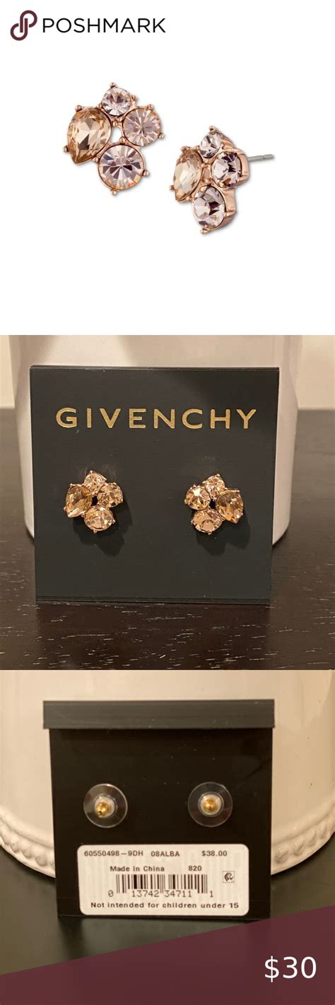 givenchy crystal cluster earrings|givenchy pearl c earrings.